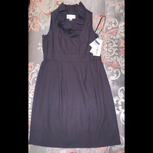 Black Ruffle Collar Dress SZ 10P NWT